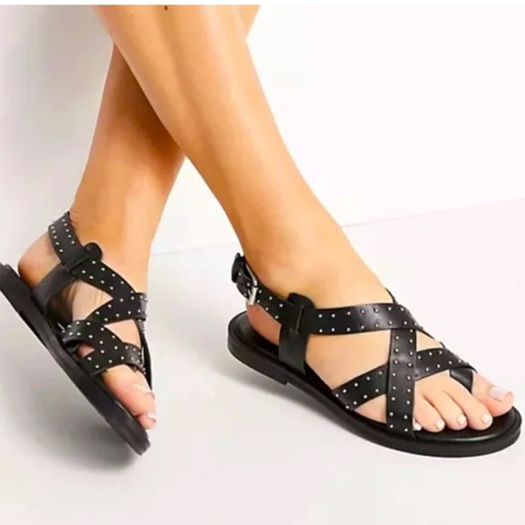Topshop Paige Strappy Studded Leather Sandals - Picture 1 of 13